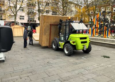 Montage location chalet de Noël pour les marchés de Noël